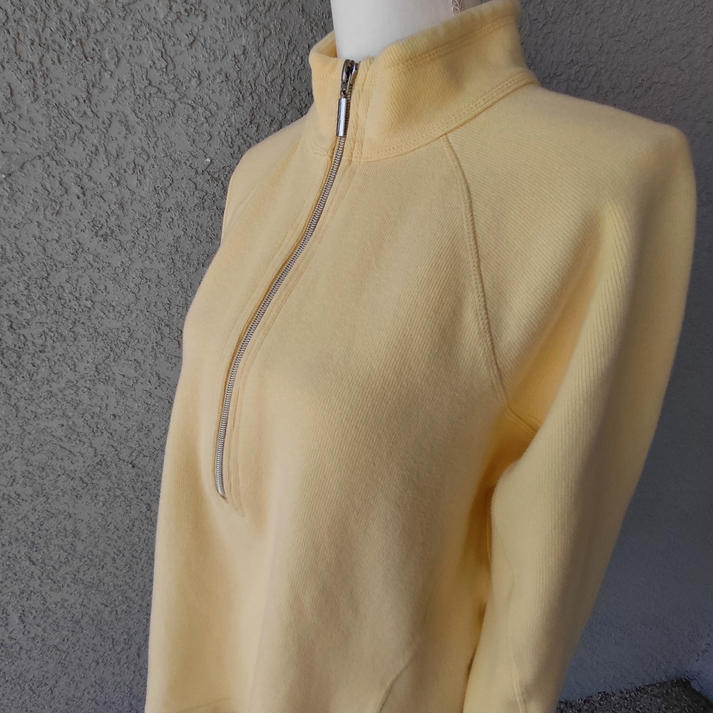 Tommy Bahama Pale Yellow Half-Zip Turtleneck Sweater - Picture 7 of 9